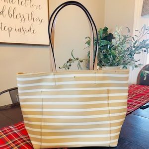 kate spade hyde lane riley striped tote purse